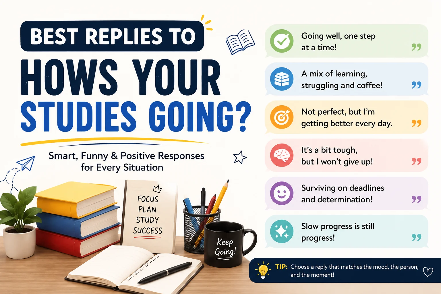 Best Replies To Hows Your Studies Going