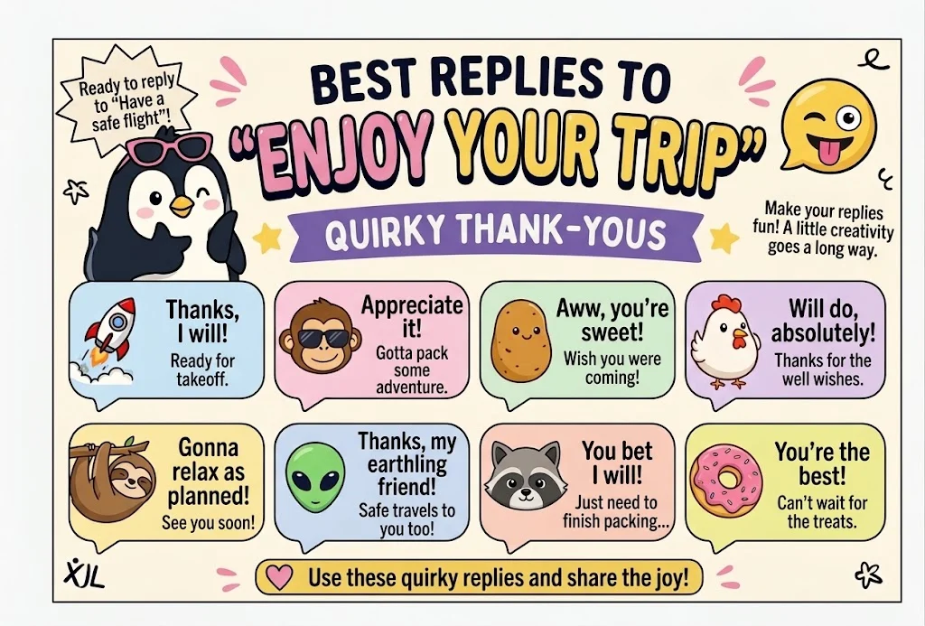 Best replies to enjoy your trip