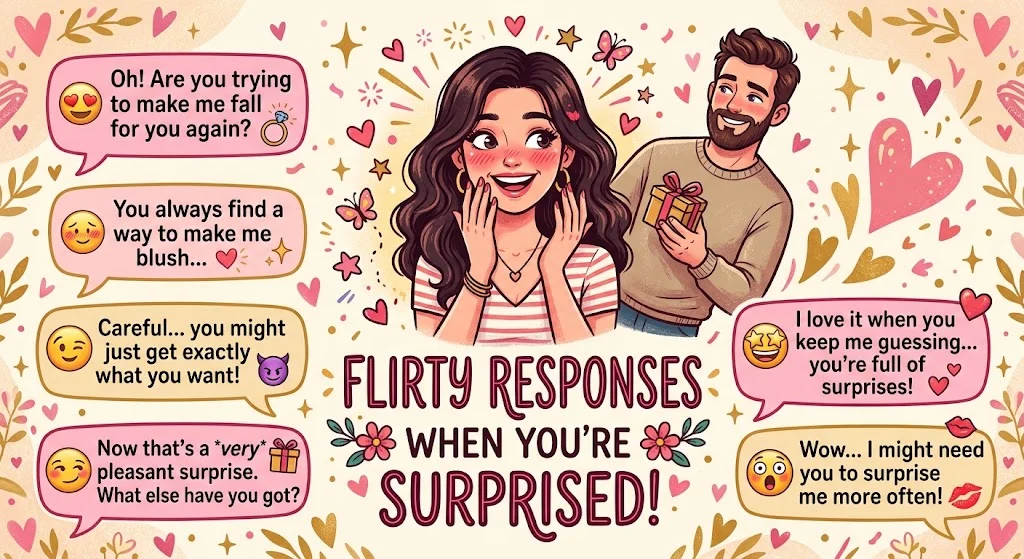 Flirty responses when someone surprises