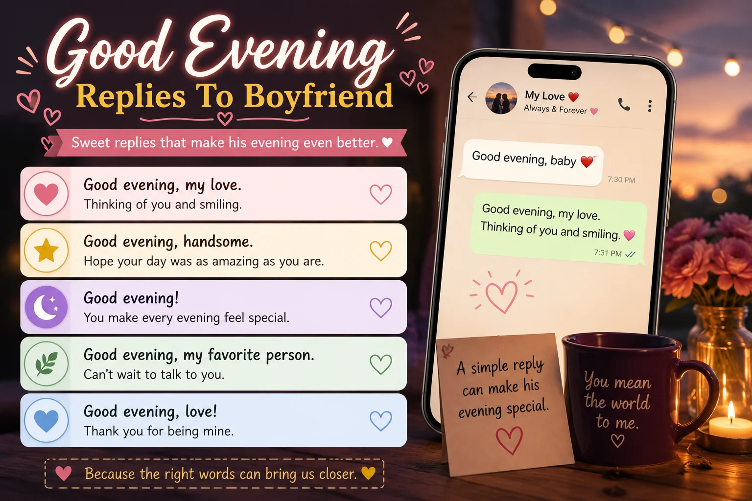 Good Evening Replies To Boyfriend