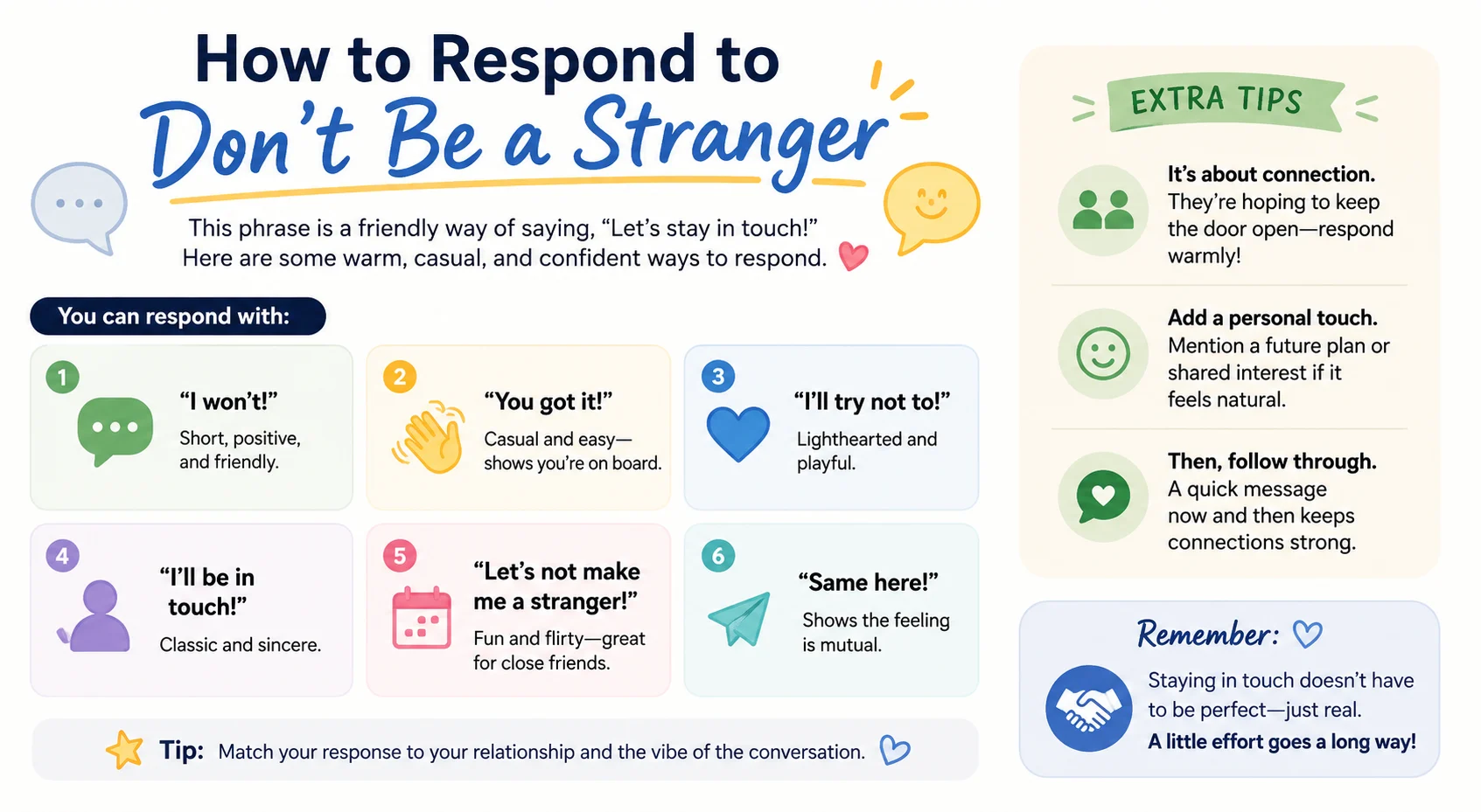 How to respond to don’t be a stranger