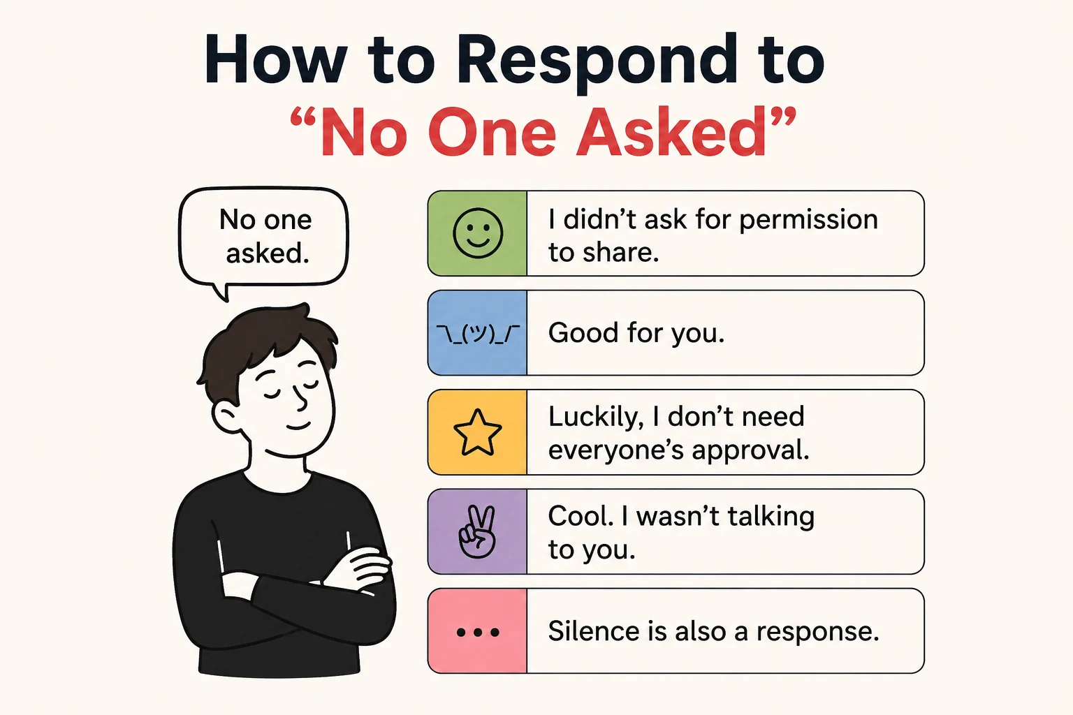How to respond to no one asked