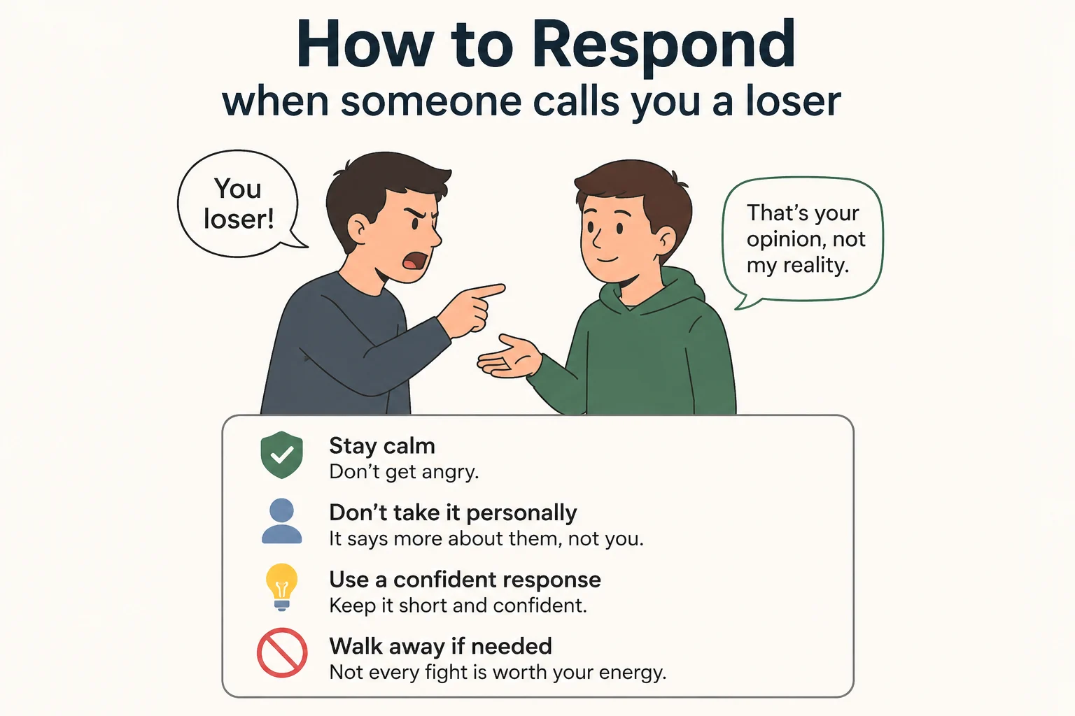 How to respond when someone calls you a loser
