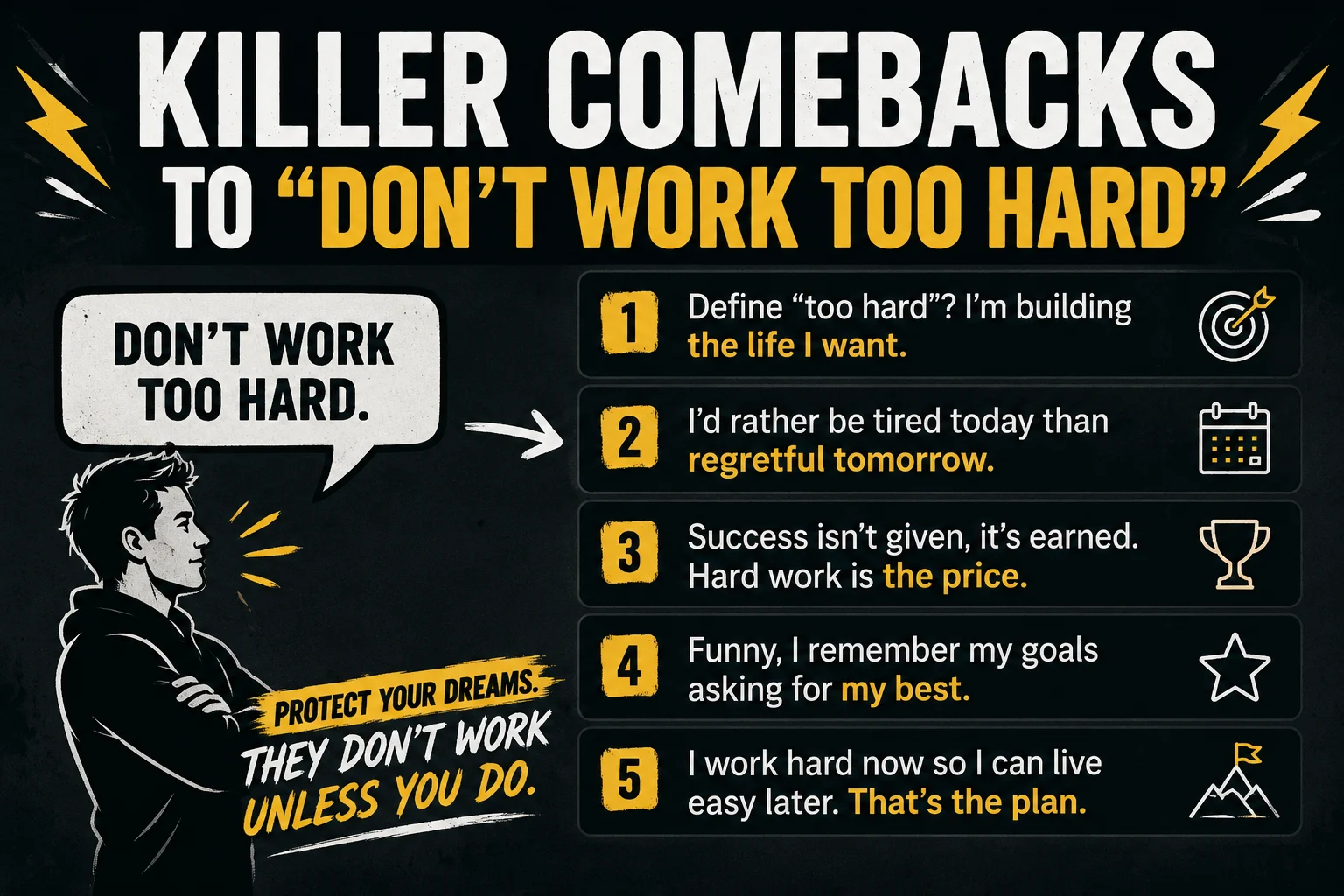 Killer Comebacks To Dont Work Too Hard