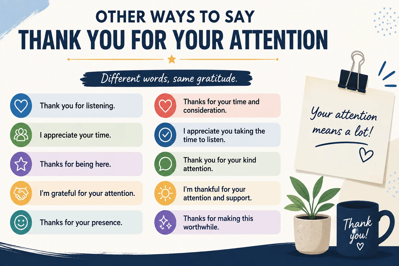 Other Ways To Say Thank You For Your Attention