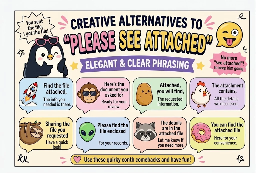 Other ways to say please see attached