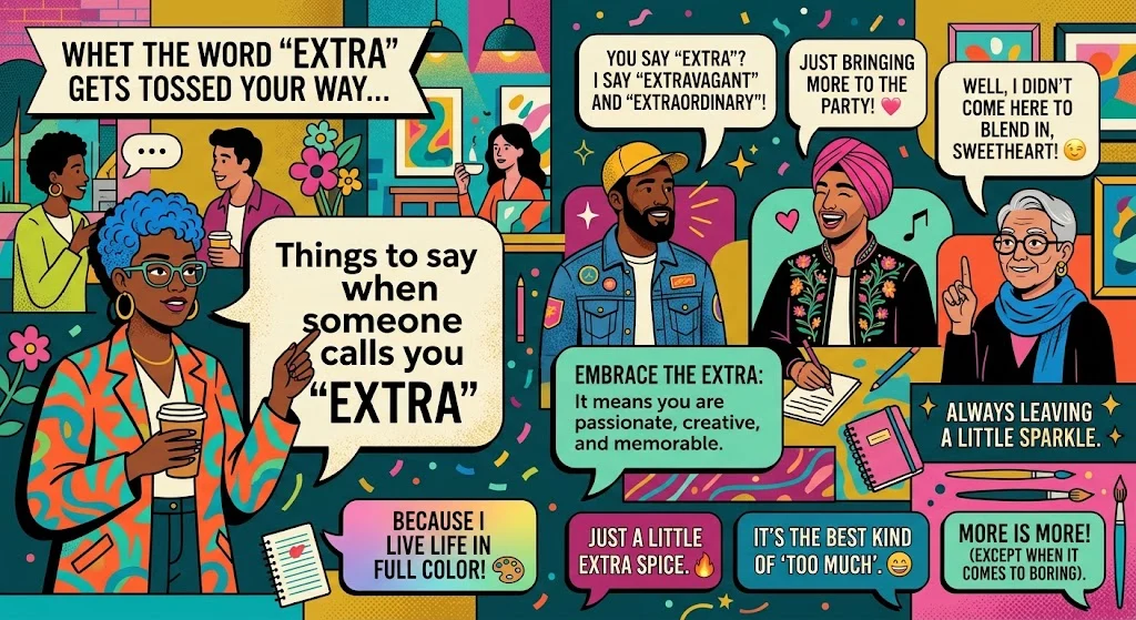 Things to say when someone calls you extra