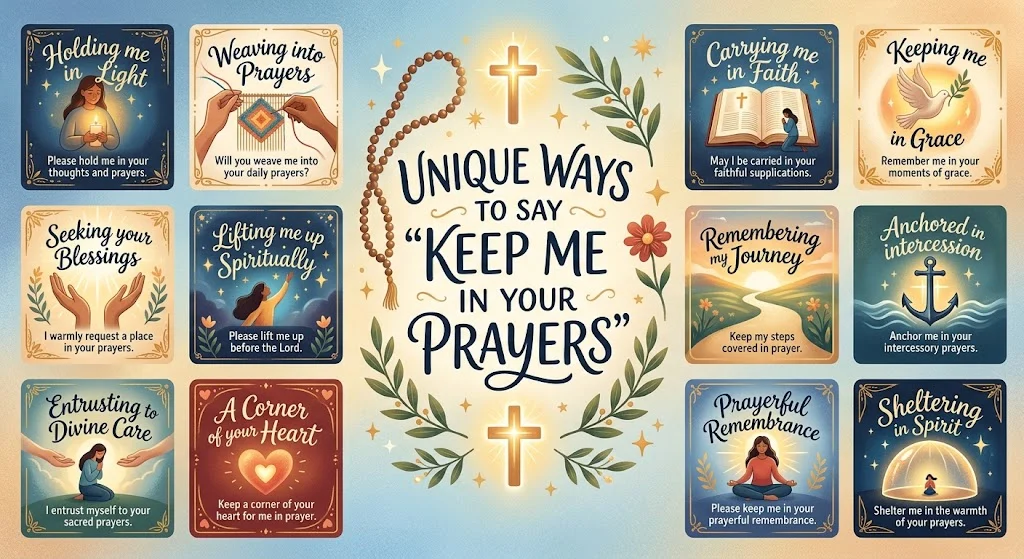 Unique ways to say keep me in your prayers