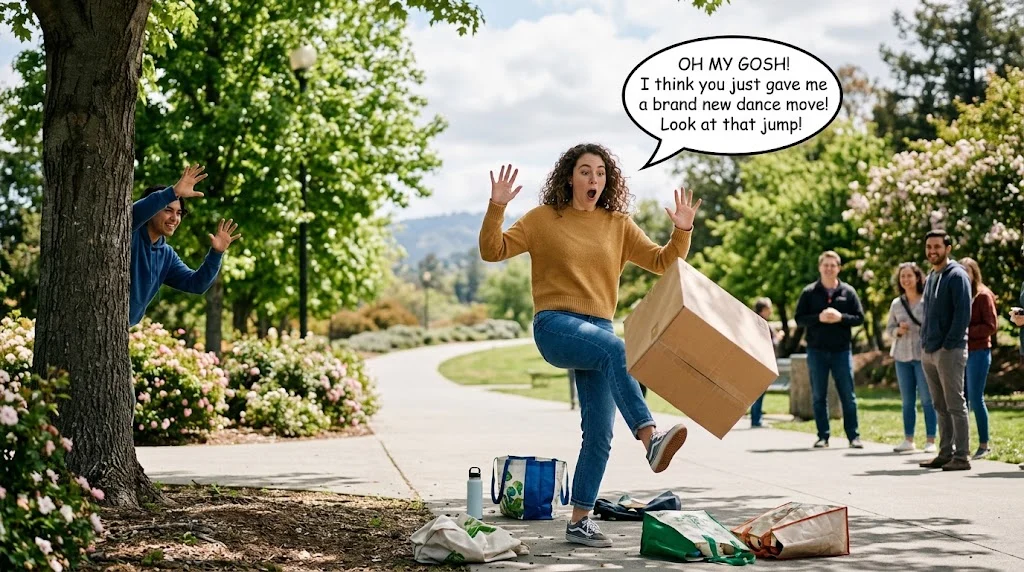 Funny responses when someone surprises you